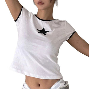 Crew - neck Top With Star Print - Zambeel