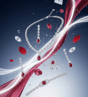 Crimson Teardrop Jewelry Set - Zambeel