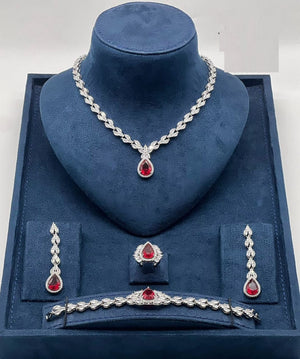 Crimson Teardrop Jewelry Set - Zambeel