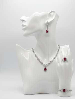 Crimson Teardrop Jewelry Set - Zambeel