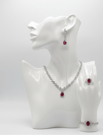 Crimson Teardrop Jewelry Set - Zambeel