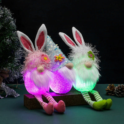 Cross - Border Cute Rabbit Ears Glowing Faceless Doll Decoration EVA Easter Santa Claus Doll Props - Zambeel