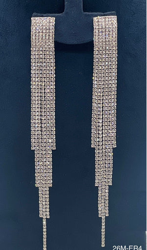 Crystal Cascade Fringe Earrings - Zambeel