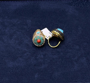 Crystal Embellished Teardrop Statement Ring - Zambeel