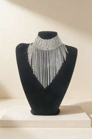 Crystal Fringe Choker For Women - Zambeel