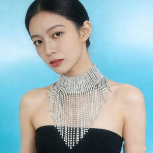 Crystal Fringe Choker For Women - Zambeel