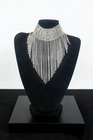 Crystal Fringe Choker For Women - Zambeel