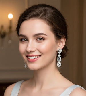 Crystal Leaf Grace Earrings - Zambeel