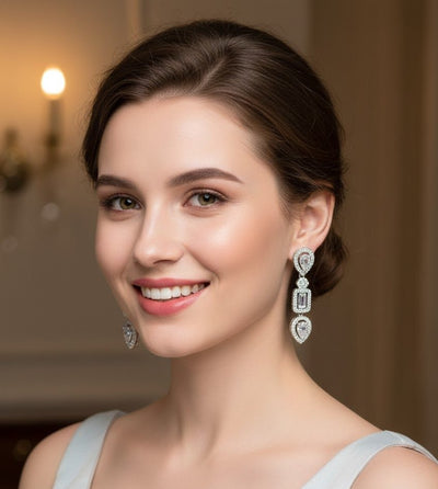 Crystal Leaf Grace Earrings - Zambeel