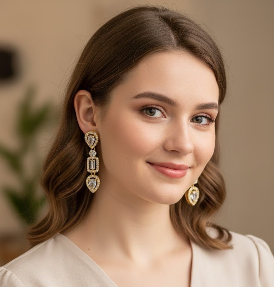 Crystal Leaf Grace Earrings - Zambeel