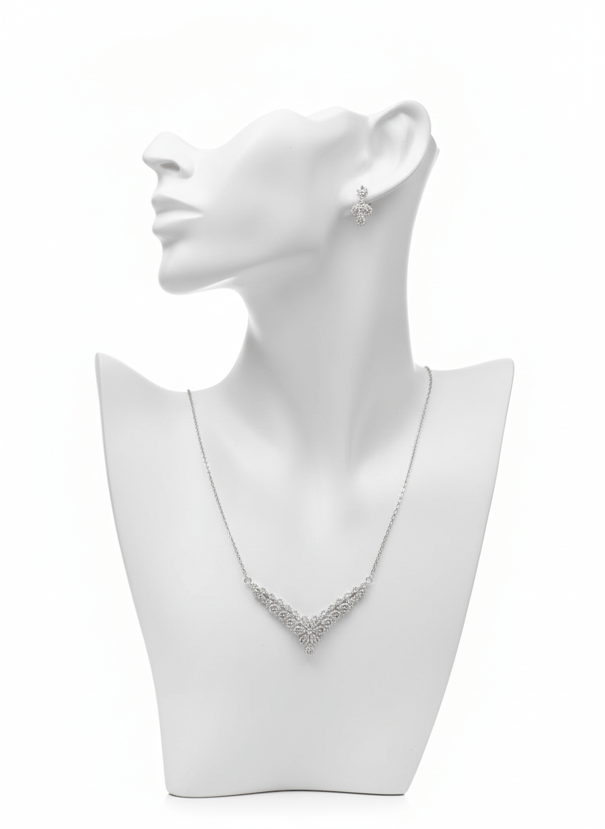 Crystal Leaf Jewelry Set - Zambeel