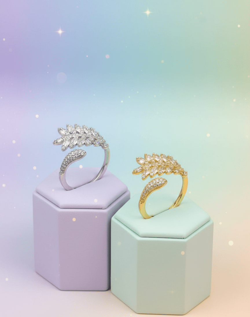 Crystal Leaf Ring - Zambeel