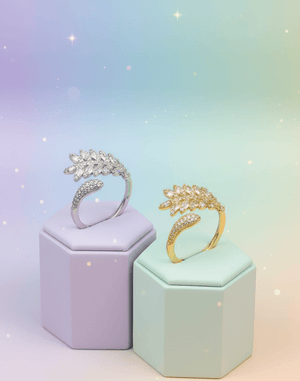 Crystal Leaf Ring - Zambeel