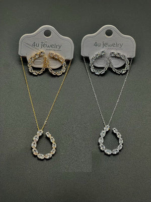 Crystal Loop Necklace Set - Zambeel