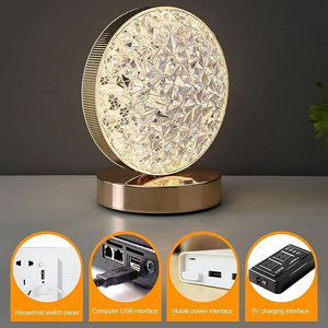 Crystal Round LED Table Lamp - Zambeel