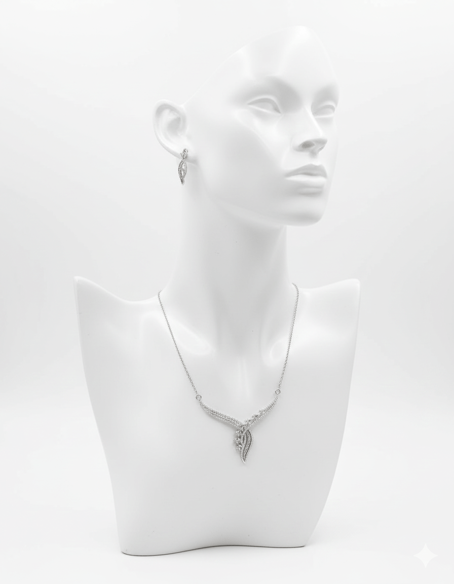 Curved Leaf Jewelry Set - Zambeel