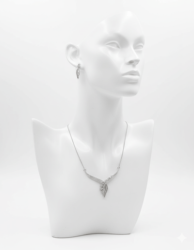 Curved Leaf Jewelry Set - Zambeel