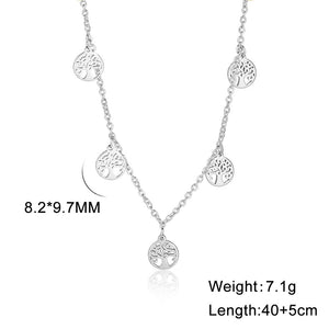 Curved Tree Fashion Simple Stainless Steel Necklace - Zambeel