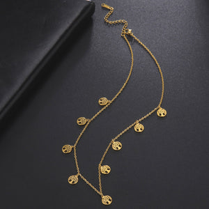 Curved Tree Fashion Simple Stainless Steel Necklace - Zambeel