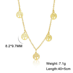 Curved Tree Fashion Simple Stainless Steel Necklace - Zambeel