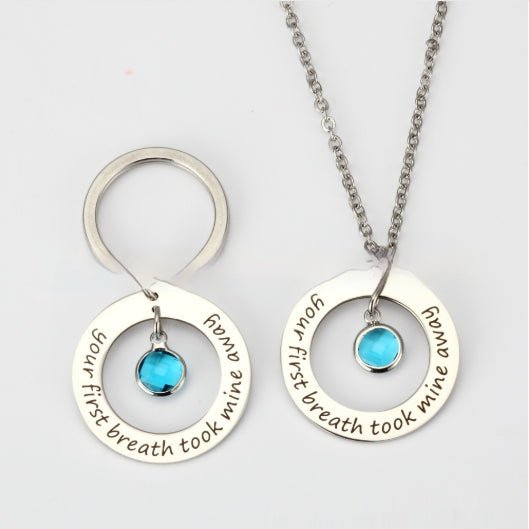 Customizable Stainless Steel Colored Diamond Necklace - Zambeel