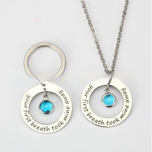 Customizable Stainless Steel Colored Diamond Necklace - Zambeel