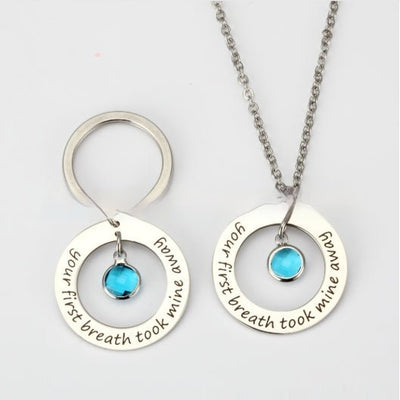 Customizable Stainless Steel Colored Diamond Necklace - Zambeel