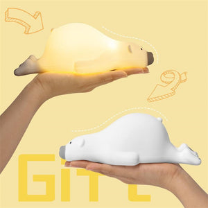 Cute Bear Silicone Night Light 3 Levels Atmosphere Table Lamp For Children Kid Bedroom Bedside Decor - Zambeel