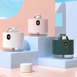 Cute Bear Wireless Air Humidifier USB Aromatherapy Diffuser With LED Lamp 500ML Portable Ultrasonic Mist Maker Water Car Fogger - Zambeel
