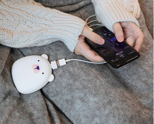 Cute Cartoon Penguin Polar Bear Electric Hand Warmers USB Rechargeable Double - Side Heating Pocket Power Bank Warmer - Zambeel
