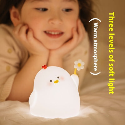 Cute Chicken Night Light Silicone Atmosphere Small Night Lamp - Zambeel