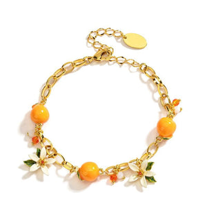 Cute Sweet Temperament Organge Flower Gardenia Bracelet - Zambeel