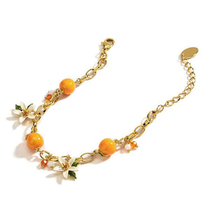 Cute Sweet Temperament Organge Flower Gardenia Bracelet - Zambeel