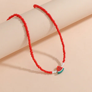 Cute Watermelon Trendy Women's Short Necklace - Zambeel