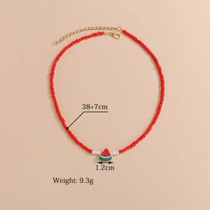 Cute Watermelon Trendy Women's Short Necklace - Zambeel