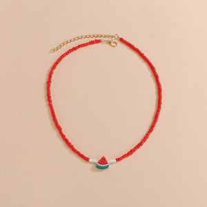 Cute Watermelon Trendy Women's Short Necklace - Zambeel