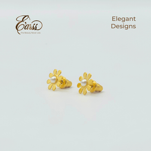 Daisy with Pearl Gold | Stainless Steel | 18K Gold Plated - Zambeel