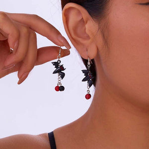 Dark Style Halloween Spider Web Earrings Bat Ghost Asymmetric Halloween - Zambeel
