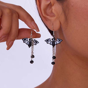 Dark Style Halloween Spider Web Earrings Bat Ghost Asymmetric Halloween - Zambeel