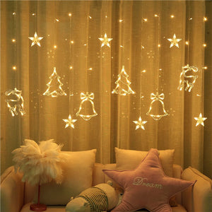 Decorate Christmas Tree Hanging Lamp Room Bedroom Curtain Layout - Zambeel