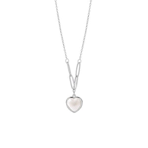Delicate And Elegant Mother - of - Pearl Heart Necklace For Women - Zambeel