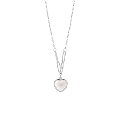 Delicate And Elegant Mother - of - Pearl Heart Necklace For Women - Zambeel