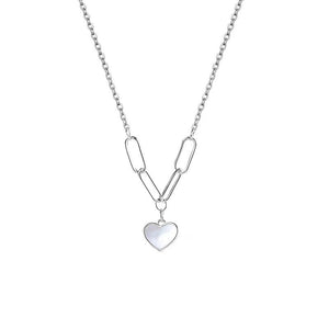 Delicate And Elegant Mother - of - Pearl Heart Necklace For Women - Zambeel