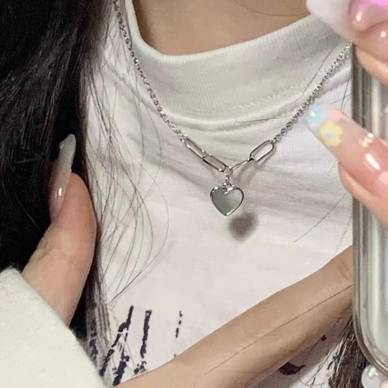 Delicate And Elegant Mother - of - Pearl Heart Necklace For Women - Zambeel