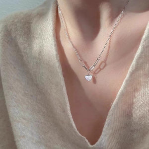 Delicate And Elegant Mother - of - Pearl Heart Necklace For Women - Zambeel