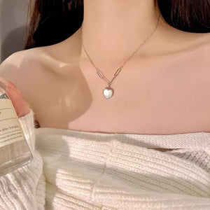 Delicate And Elegant Mother - of - Pearl Heart Necklace For Women - Zambeel