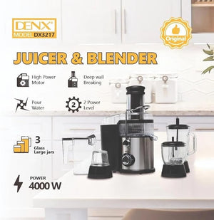 Denx - 4 - in - 1 Juicer & Blender © - Zambeel