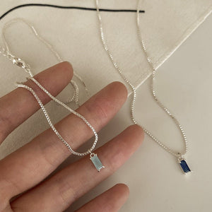Design Advanced Sense Beautiful Square Blue Clavicle Chain - Zambeel