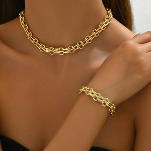Design Sense Bracelet And Necklace Set Female Niche Exaggerated - Zambeel