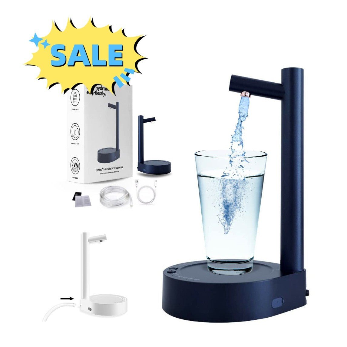 Desk Dispenser Electric Water Gallon Automatic Water Bottle Dispenser Rechargeable Water Dispenser - Zambeel